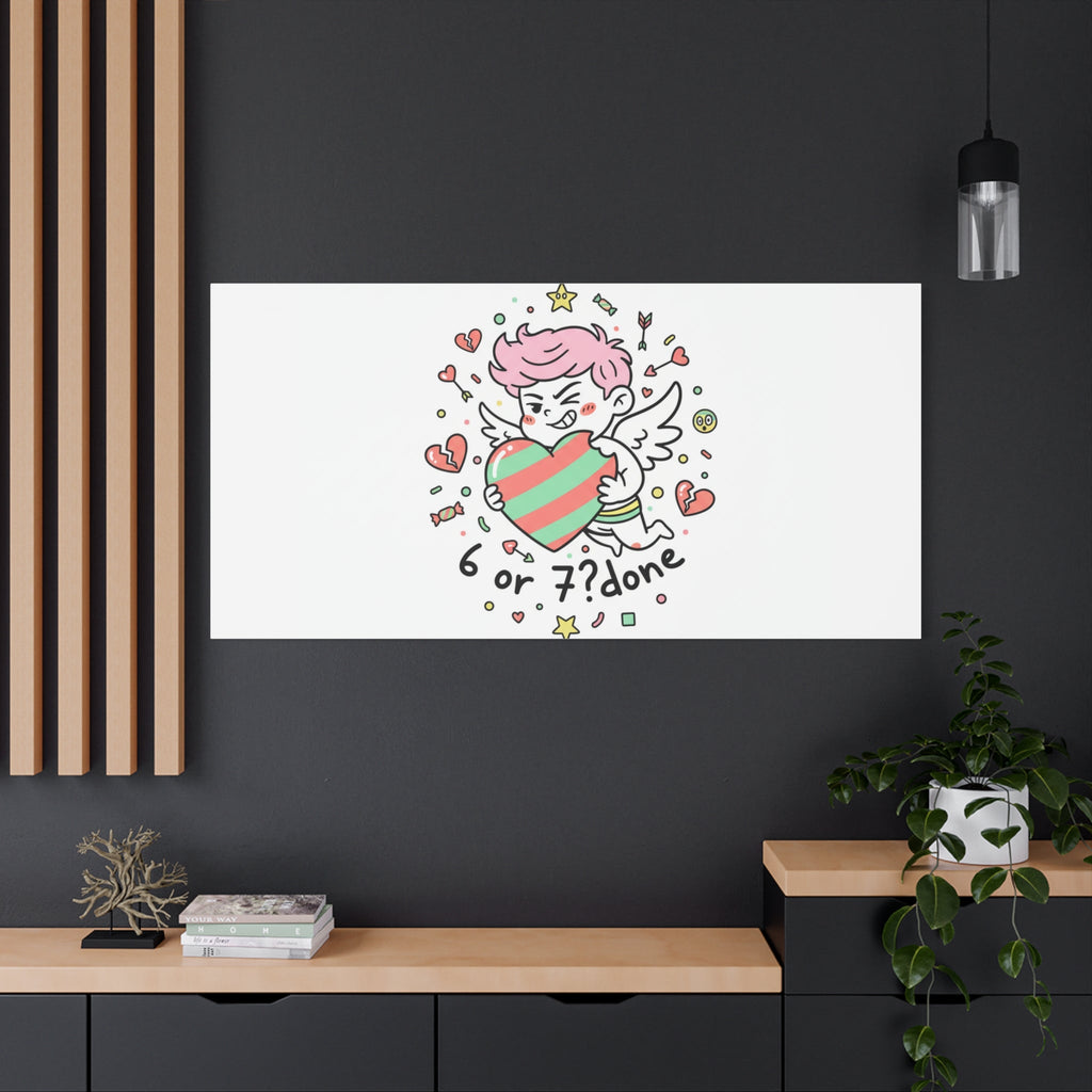 Weird Cupid heart illustration Canvas | Weird Valentine, quirky chaotic love