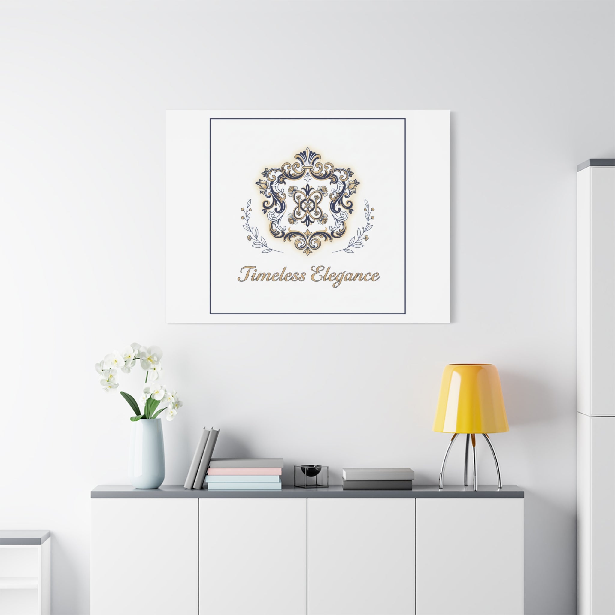 Ornate Brooch Emblem Canvas | Vintage Formalwear Accents, Baroque Print