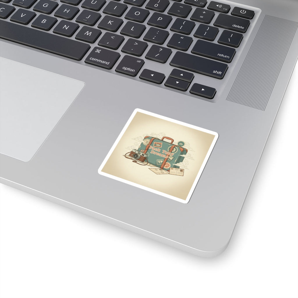 Pack Your Dreams suitcase sticker | retro travel stamp, postcard vintage