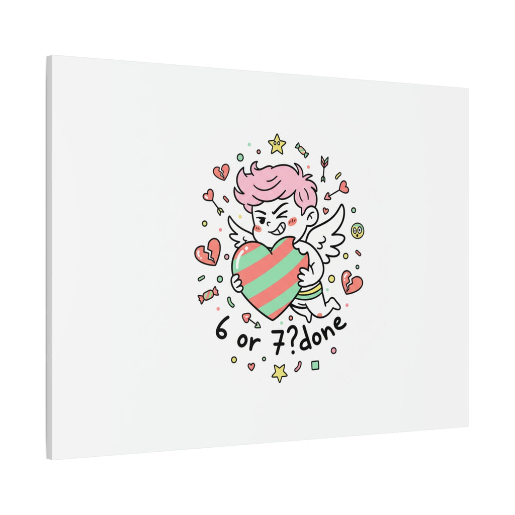 Weird Cupid heart illustration Canvas | Weird Valentine, quirky chaotic love