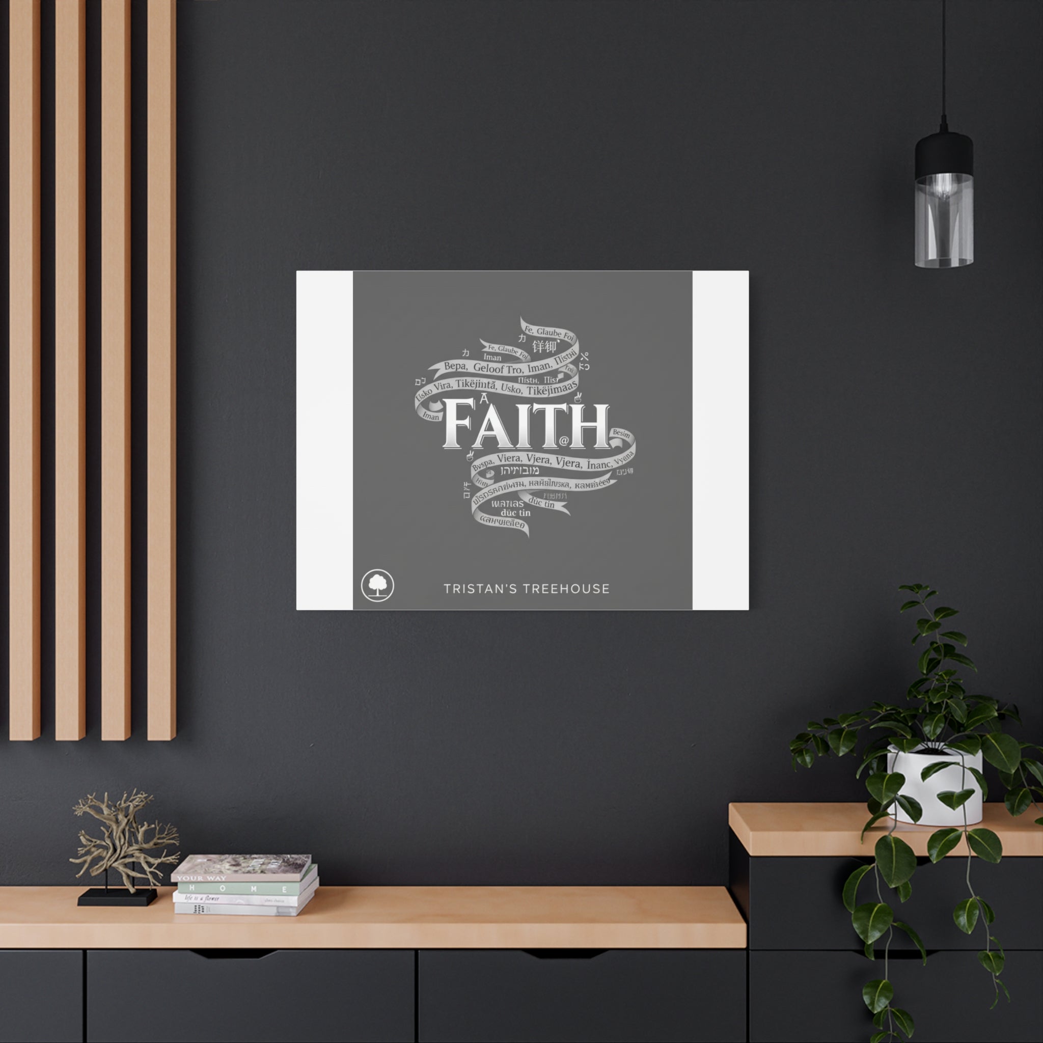 handwritten faith ribbon Canvas | sketch aesthetic, doodle design