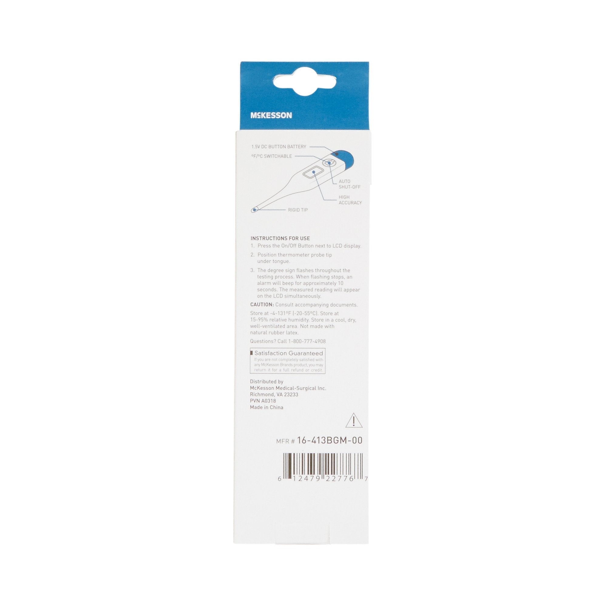 McKesson entrust™ Digital Oral Thermometer 16-413BGM-00