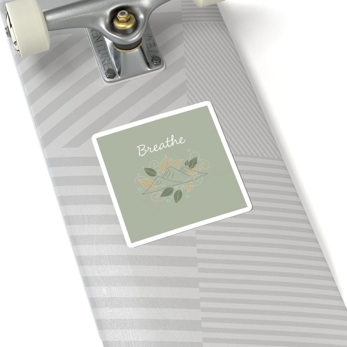 Breathe Mountain Sticker | Nature Vibes Decal, Minimal Forest Moon Phase Style