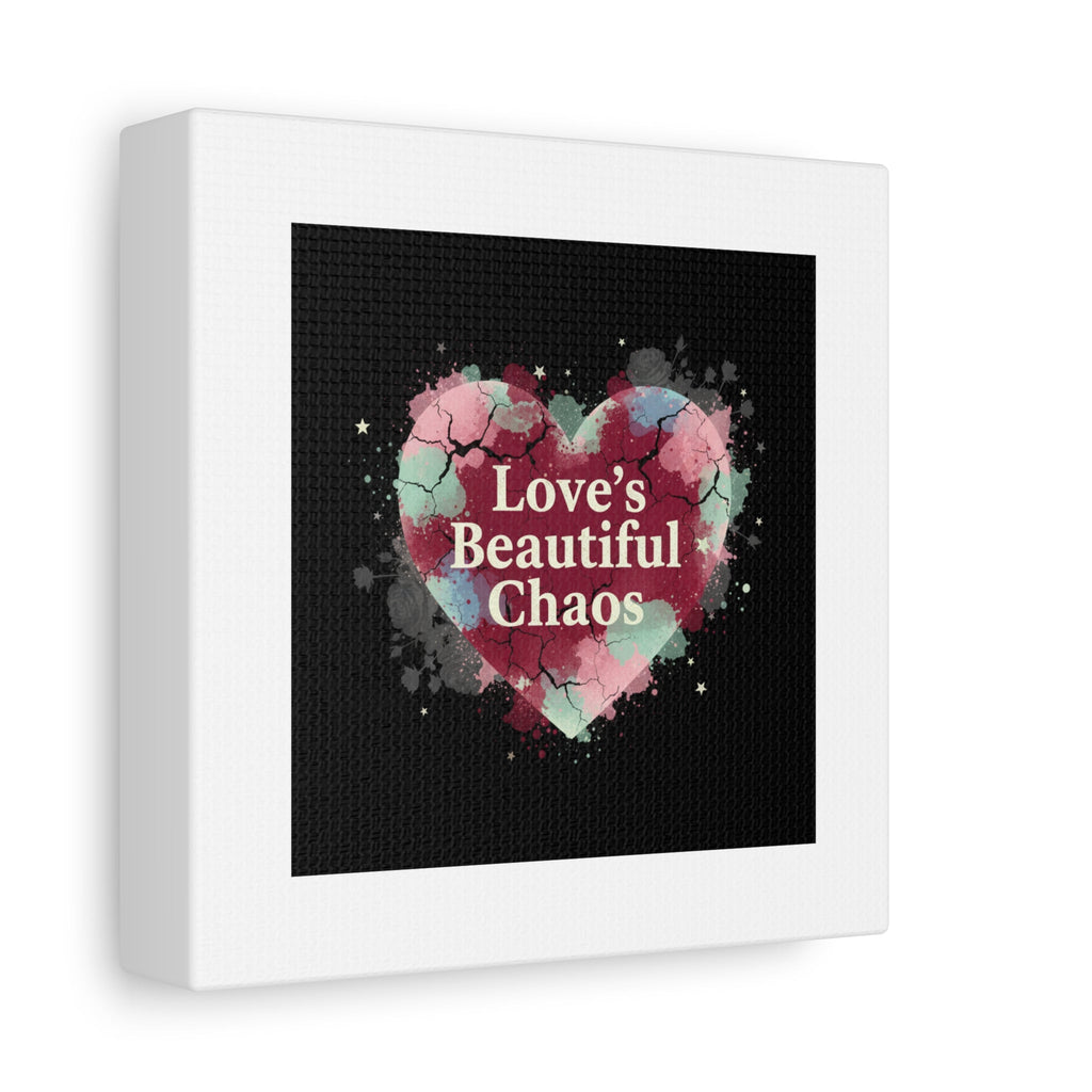 Love's Beautiful Chaos Canvas Print | Soft Grunge Hearts, Distressed Heart Art