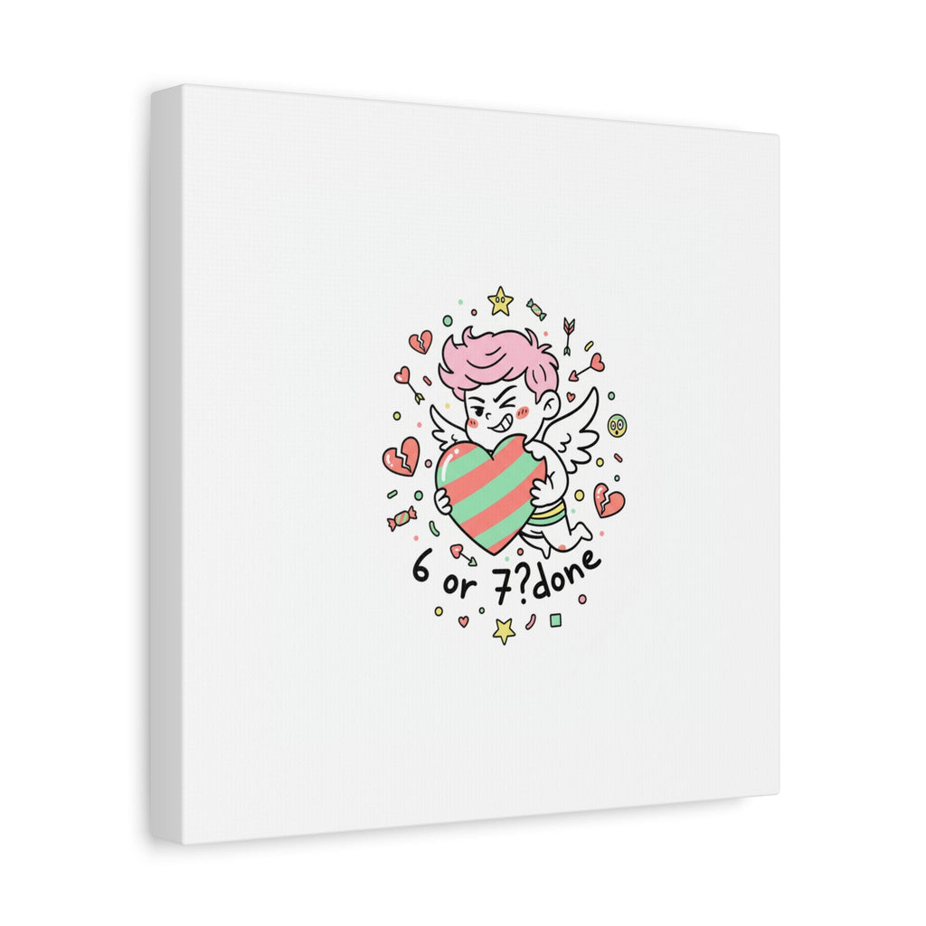 Weird Cupid heart illustration Canvas | Weird Valentine, quirky chaotic love