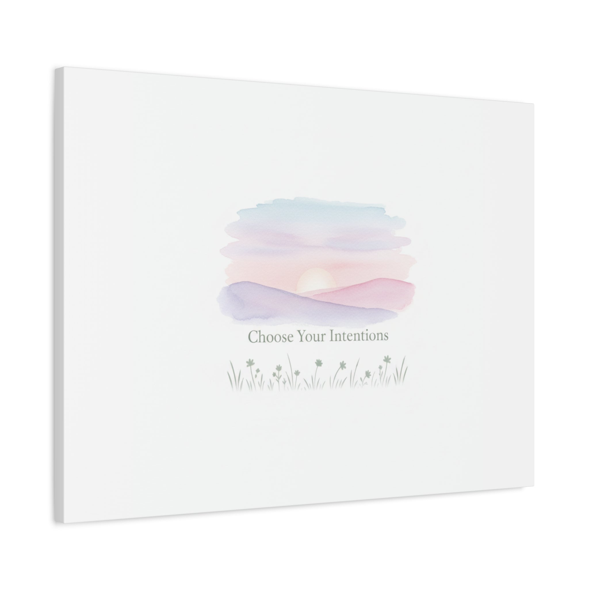 Choose Your Intentions Canvas, soft wellness poster, pastel gradient mindfulness art