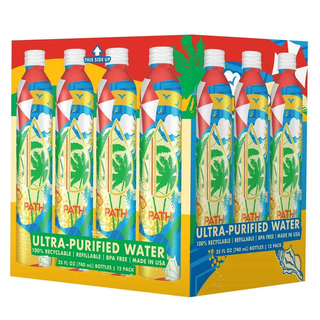 Pathwater - Still Purified Water, 25 fl oz (Pack of 12) - Eco-Friendly Bottled Water