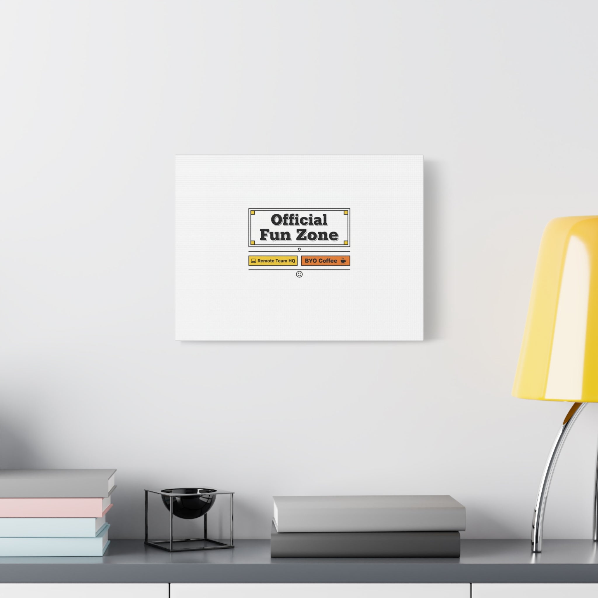 Official Fun Zone Canvas, Office Sign Parody, Workplace Humor, Notice Label