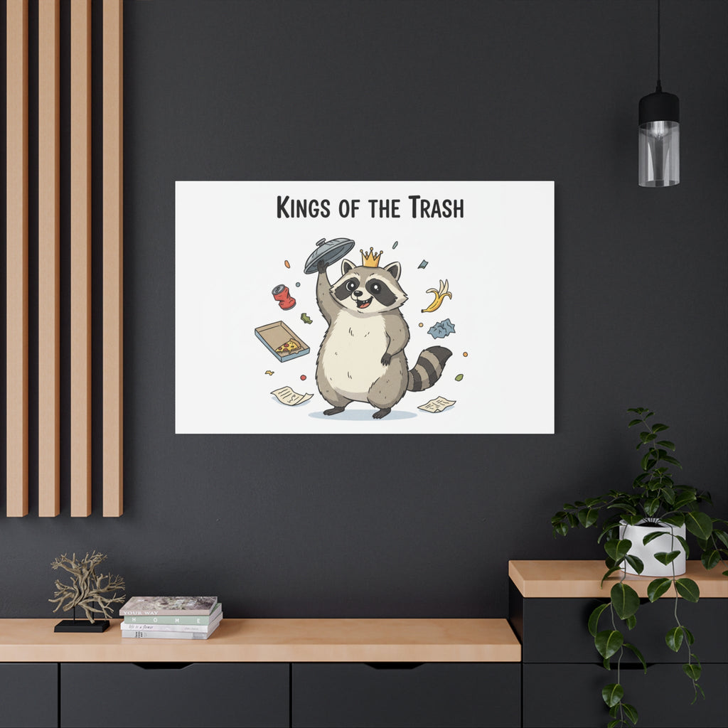 Kings of the Trash Canvas, Raccoon Doodle | Trash Panda, Goofy Critter Art