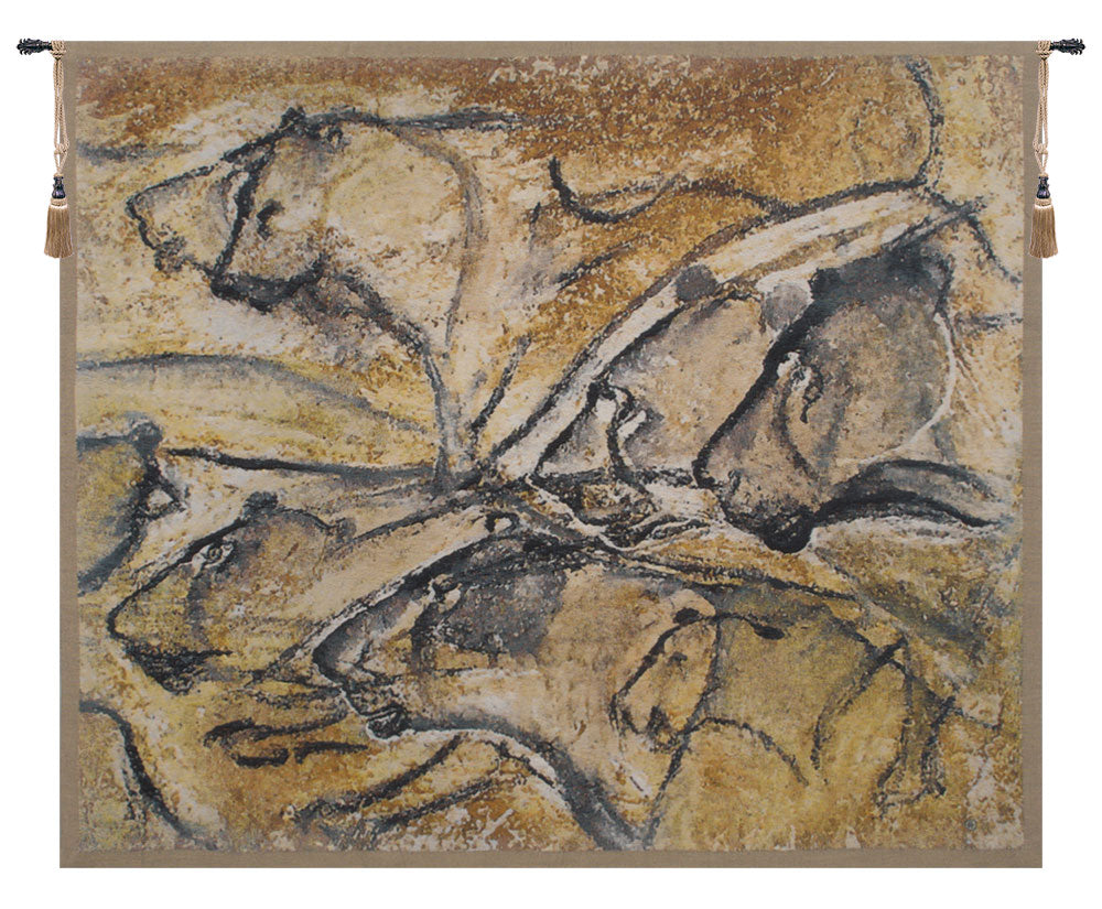 Lions of Chauvet Belgian Tapestry Wall Art