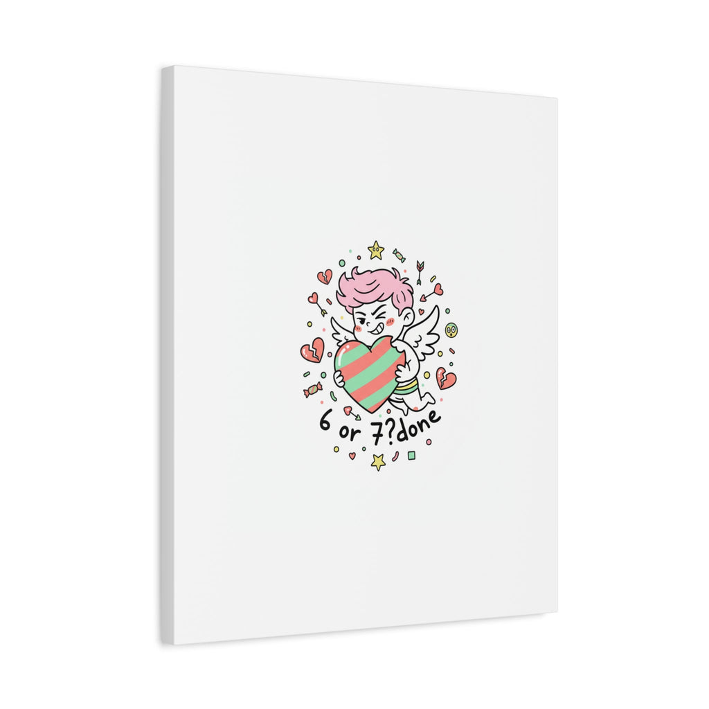Weird Cupid heart illustration Canvas | Weird Valentine, quirky chaotic love