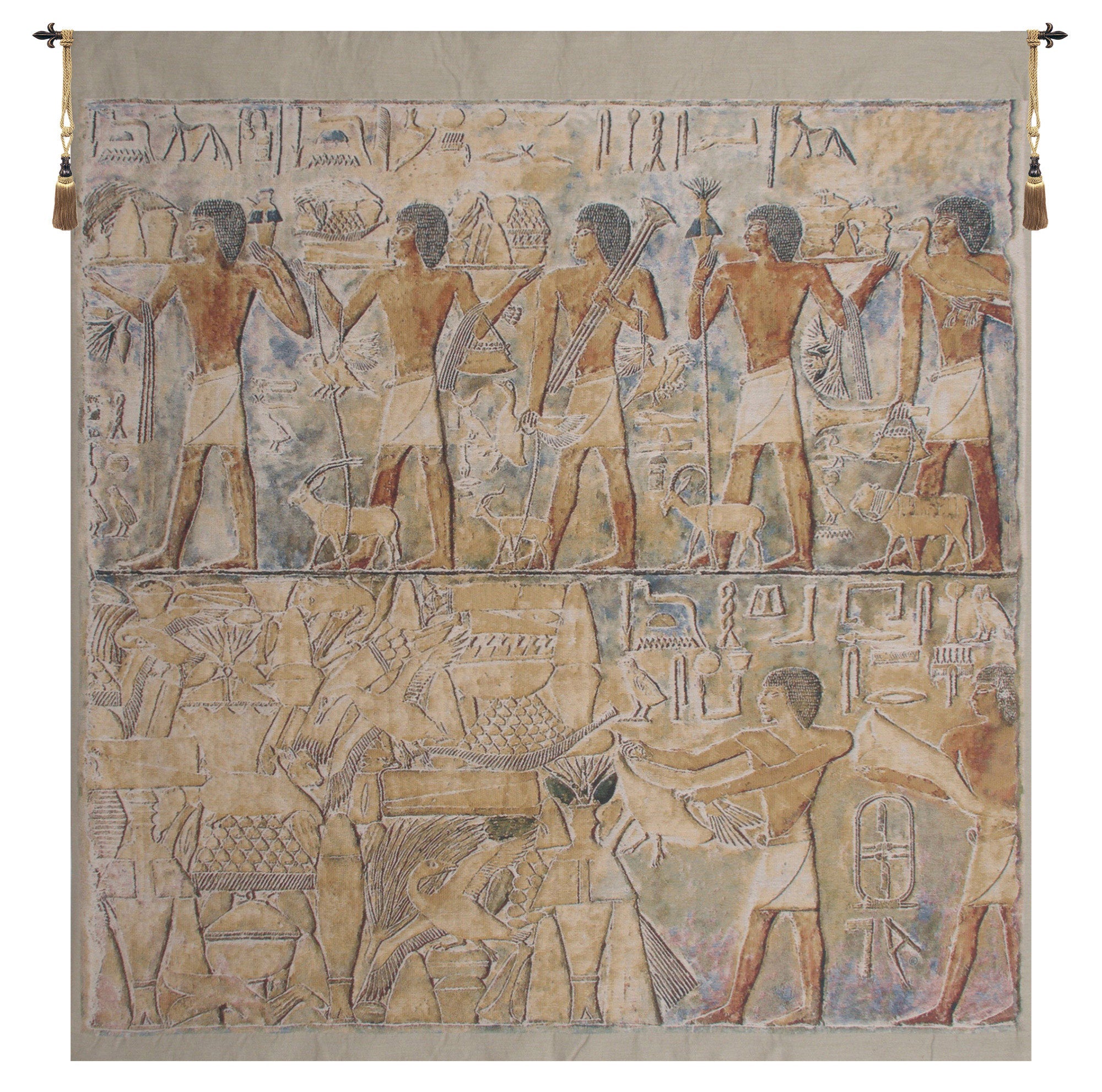 Saqqarah Beige Carre Belgian Tapestry Wall Art