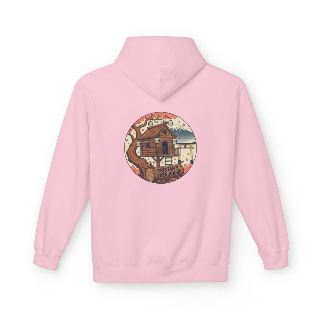 Hoodie — “Love is a Universal Language” Cozy Retro Cabin Graphic Hoodie