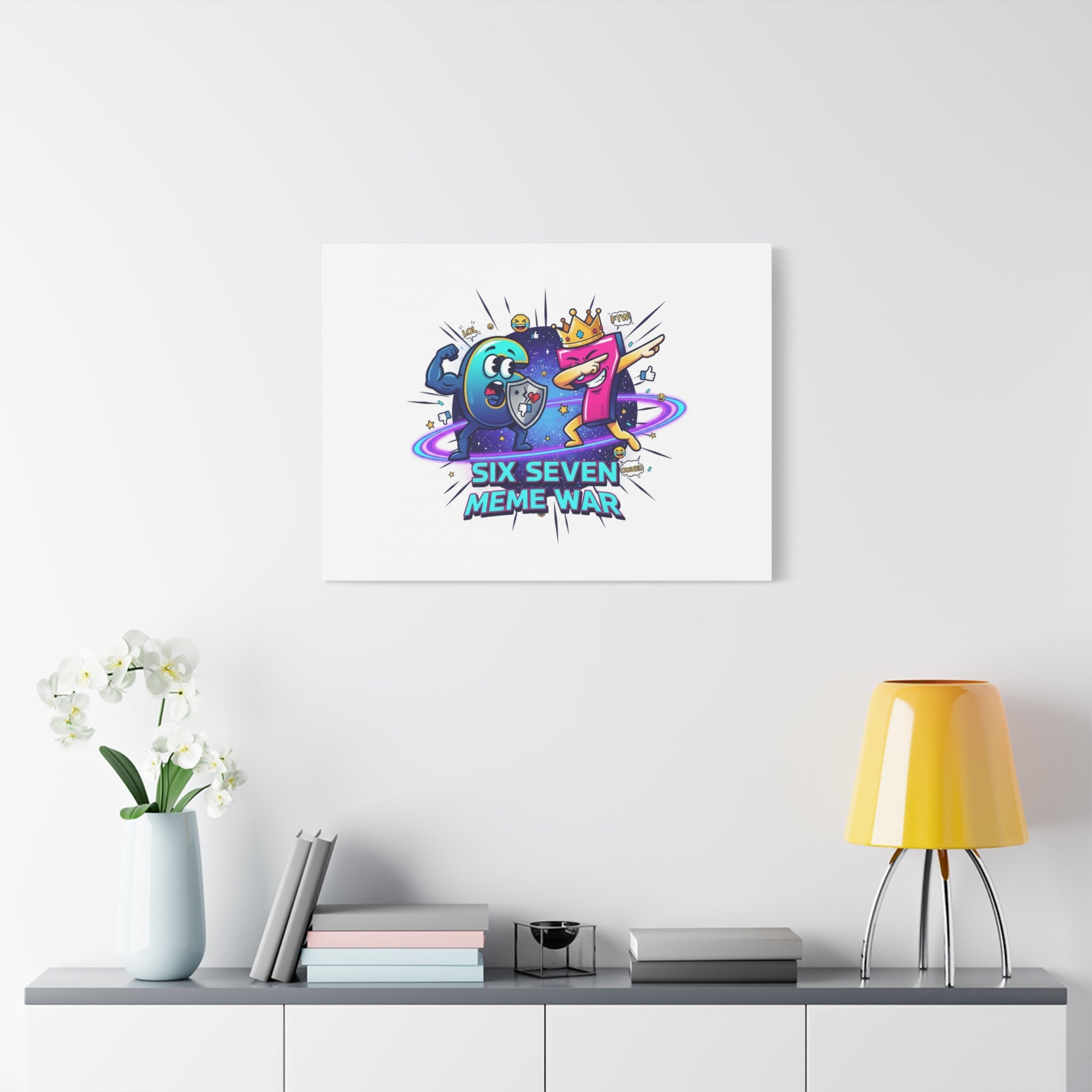 Six Seven Meme War Canvas | Legendary Internet Battle Art, Viral Culture Wall Decor