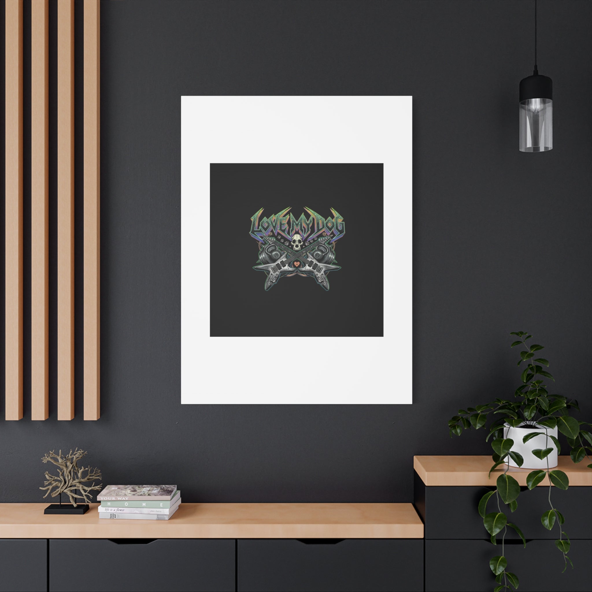 Love My Dog metal font Canvas | gothic wellness quote, edgy self-care merch