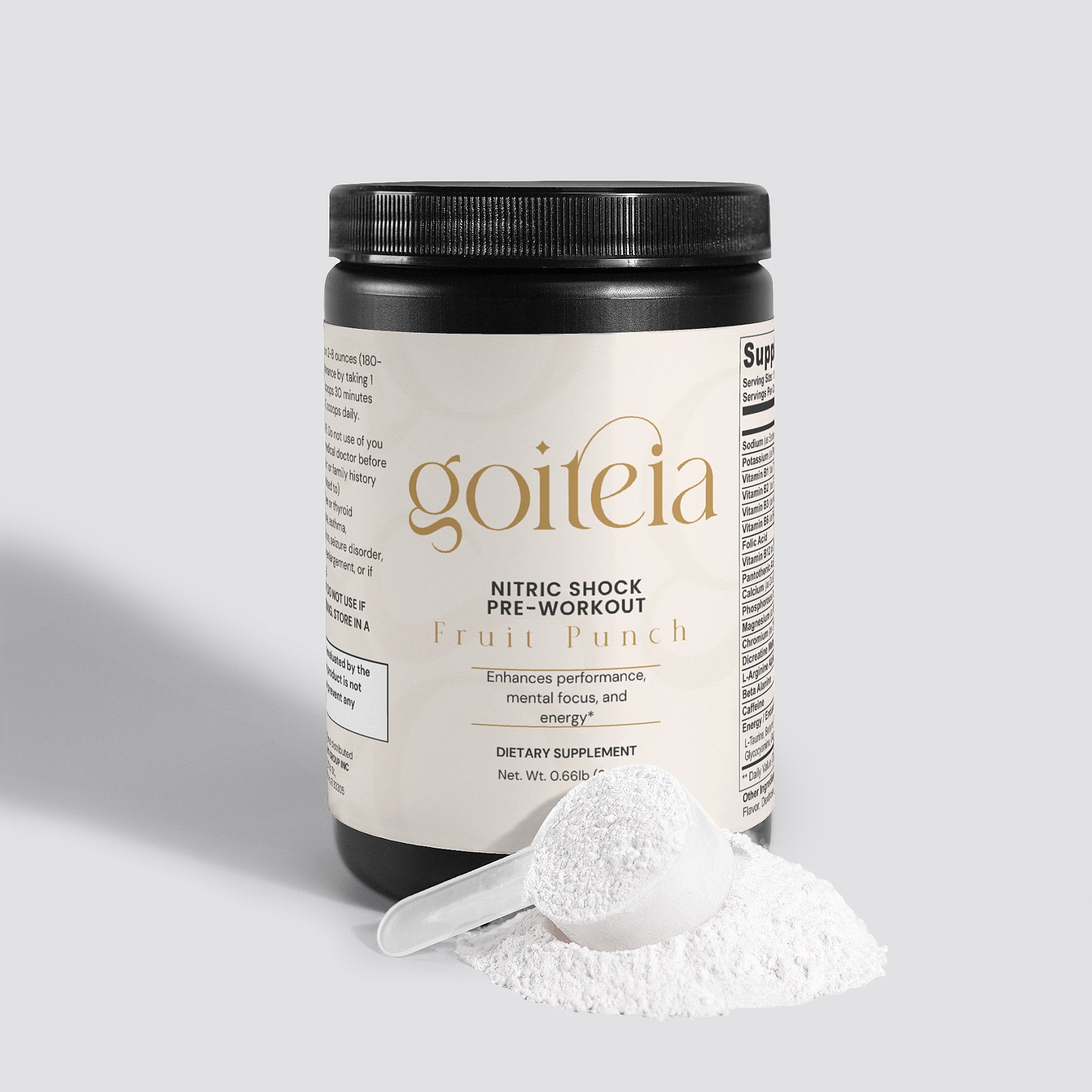 Goiteia Nitric Shock Pre-Workout Powder (Fruit Punch) 10.6 Oz (300g)