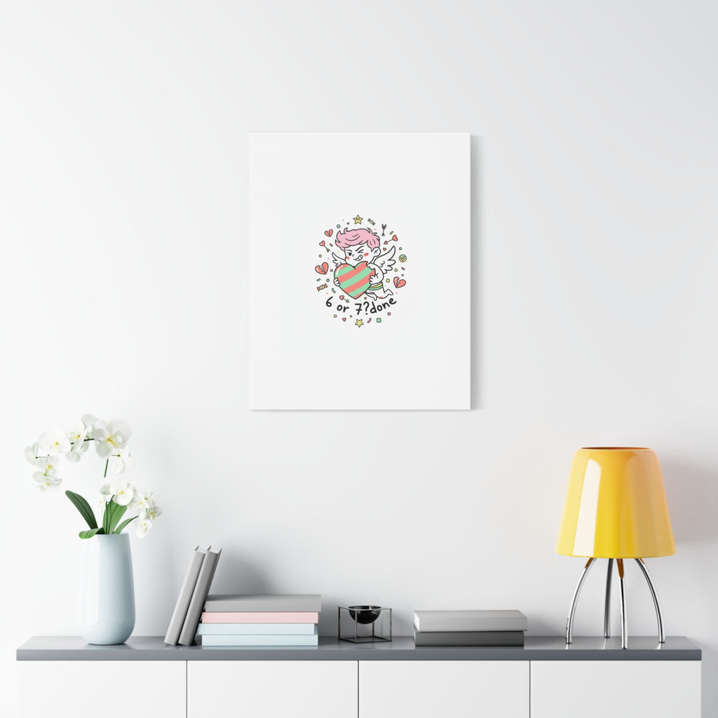 Weird Cupid heart illustration Canvas | Weird Valentine, quirky chaotic love