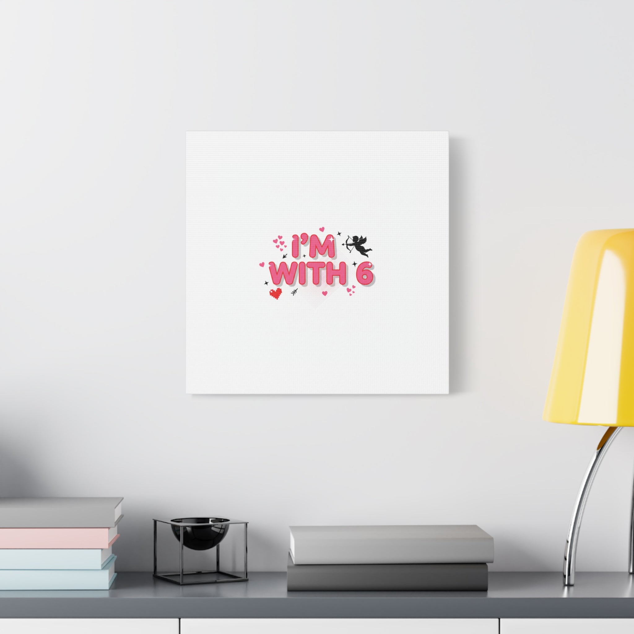 Valentine's 'I with 6 for 7' Meme Matte Canvas Art