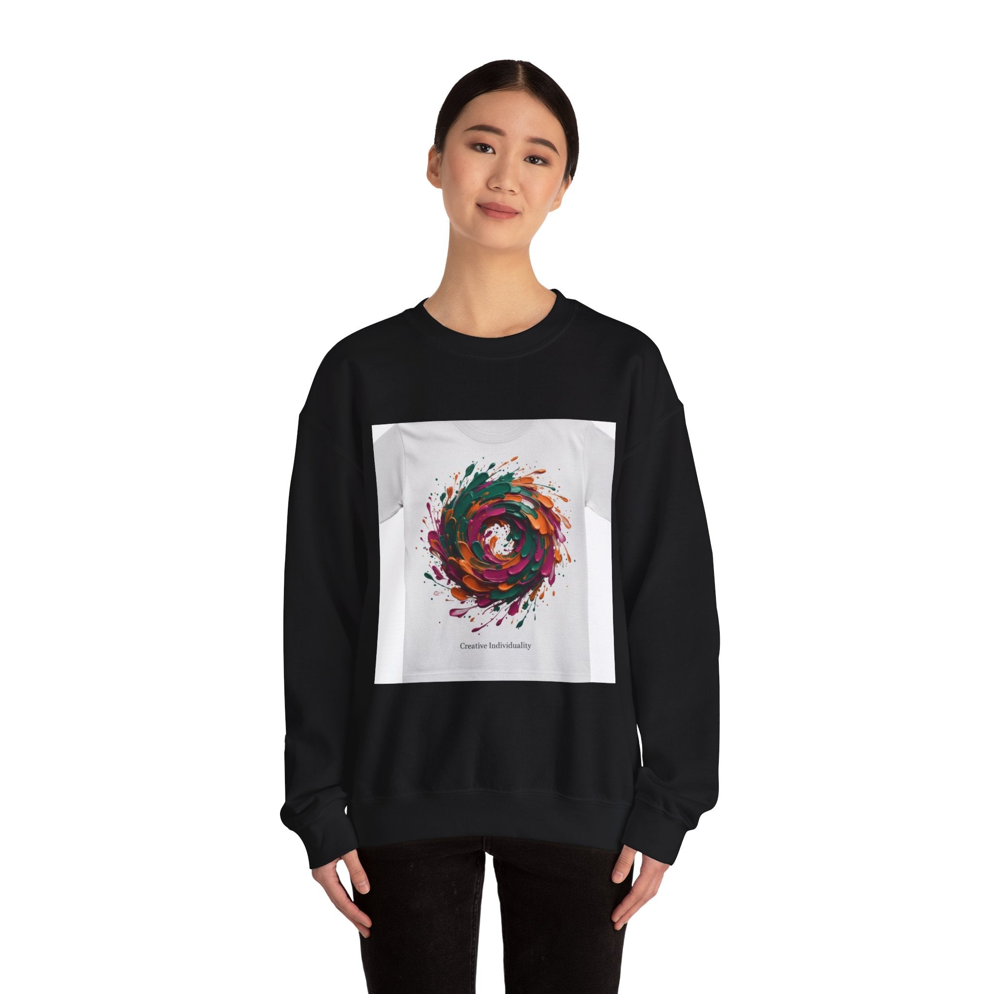 Painterly Abstract Floral Swirl Sweatshirt | artsy brushstroke apparel
