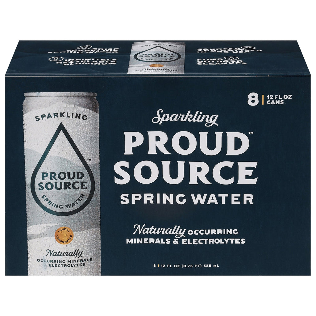Proud Source Premium Sparkling Spring Water, 8/12 Fl. Oz. Cans (Case of 3)
