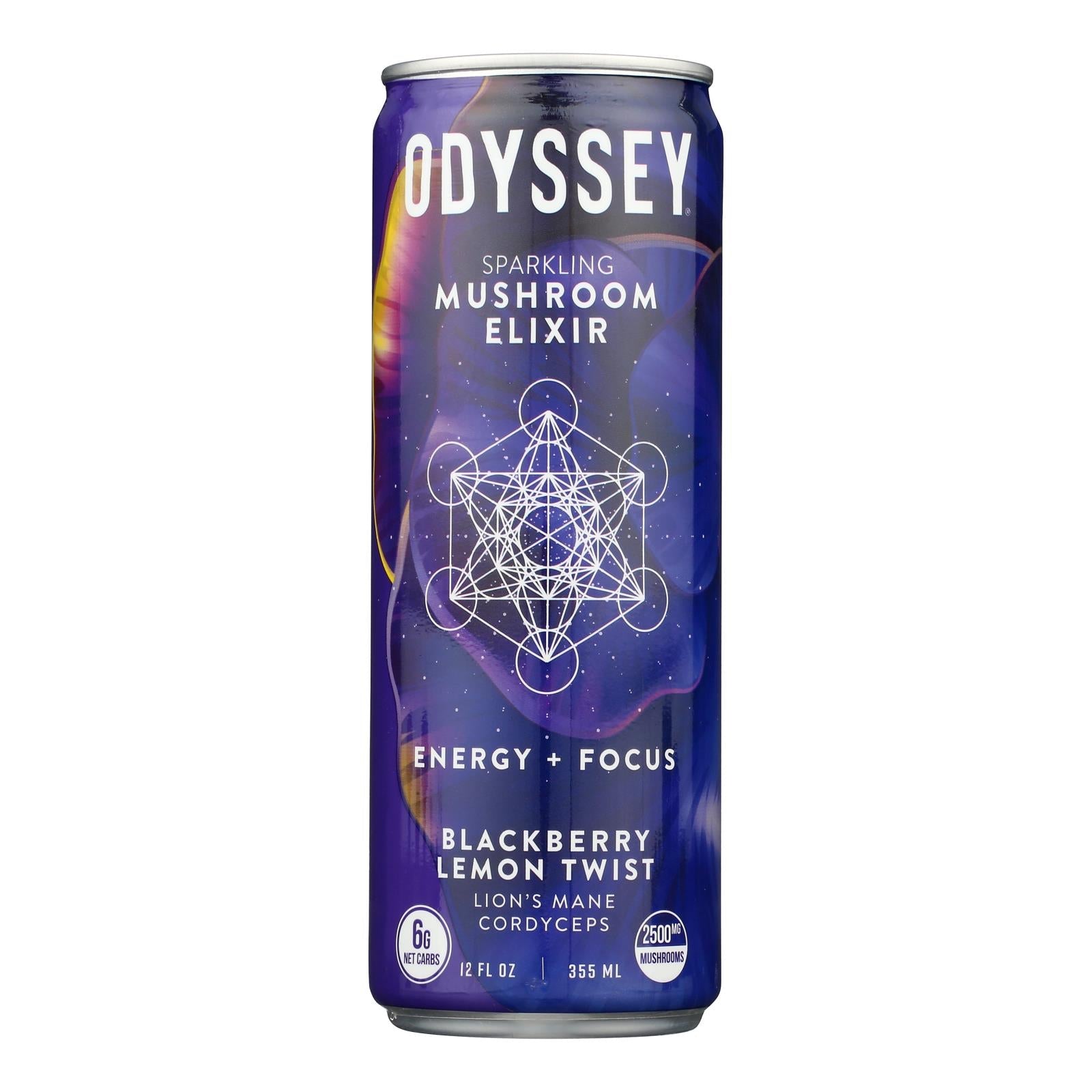 Odyssey Sparkling Energy Drink Blackberry Lemon 12-Pack