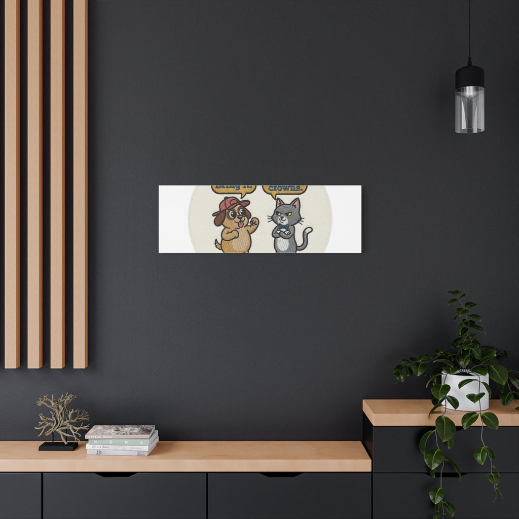 Funny Cat vs Dog Canvas | Pet Rivalry Wall Art