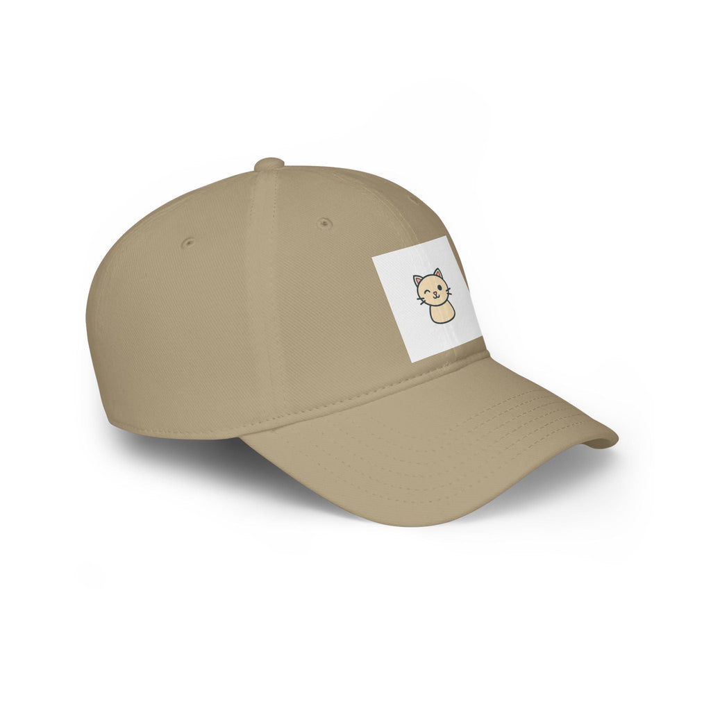 Cute Cat Patch Baseball Cap — Minimalist Kitten Embroidered Hat