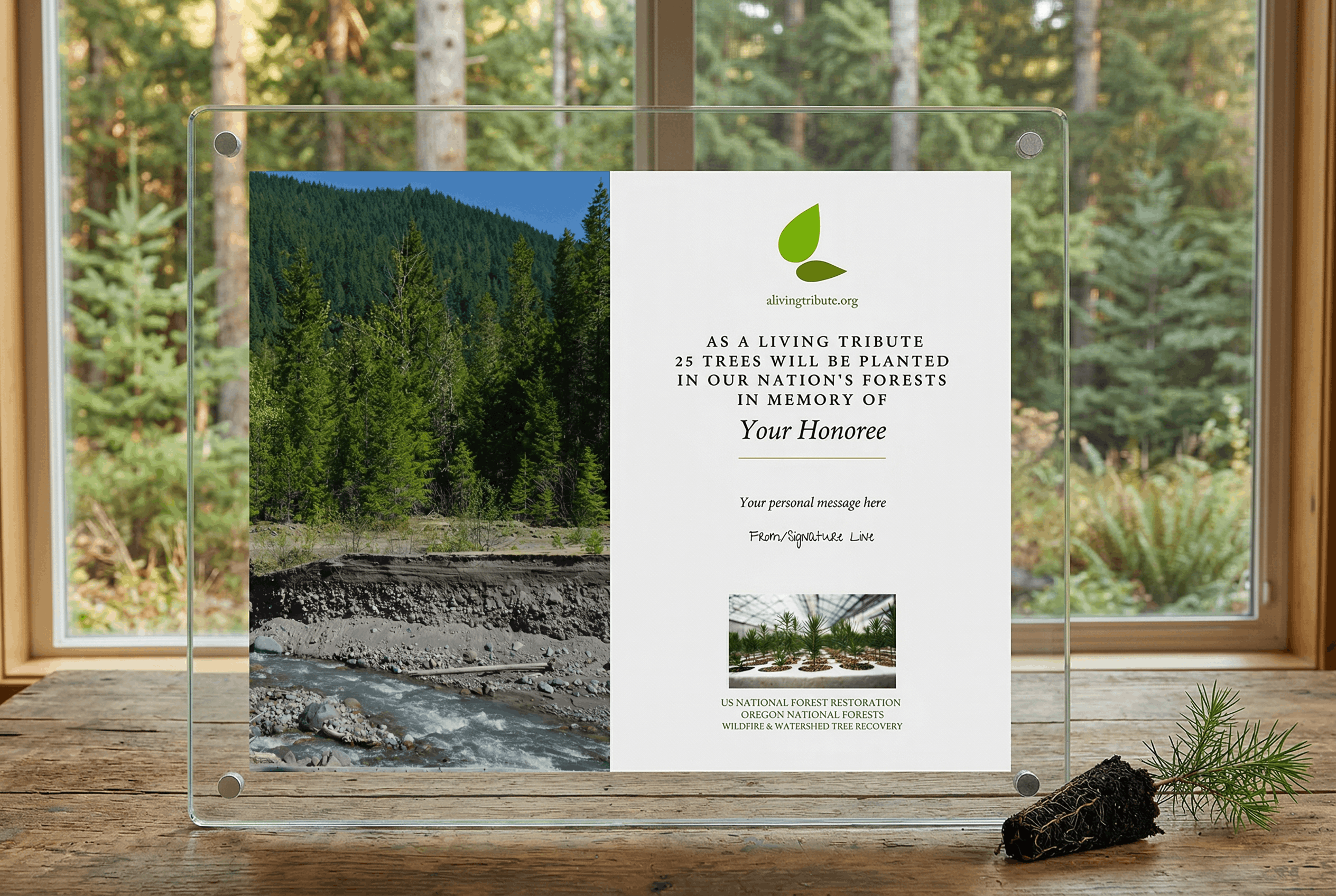 Plant-a-Tree Gift with Deluxe Glass Display Frame