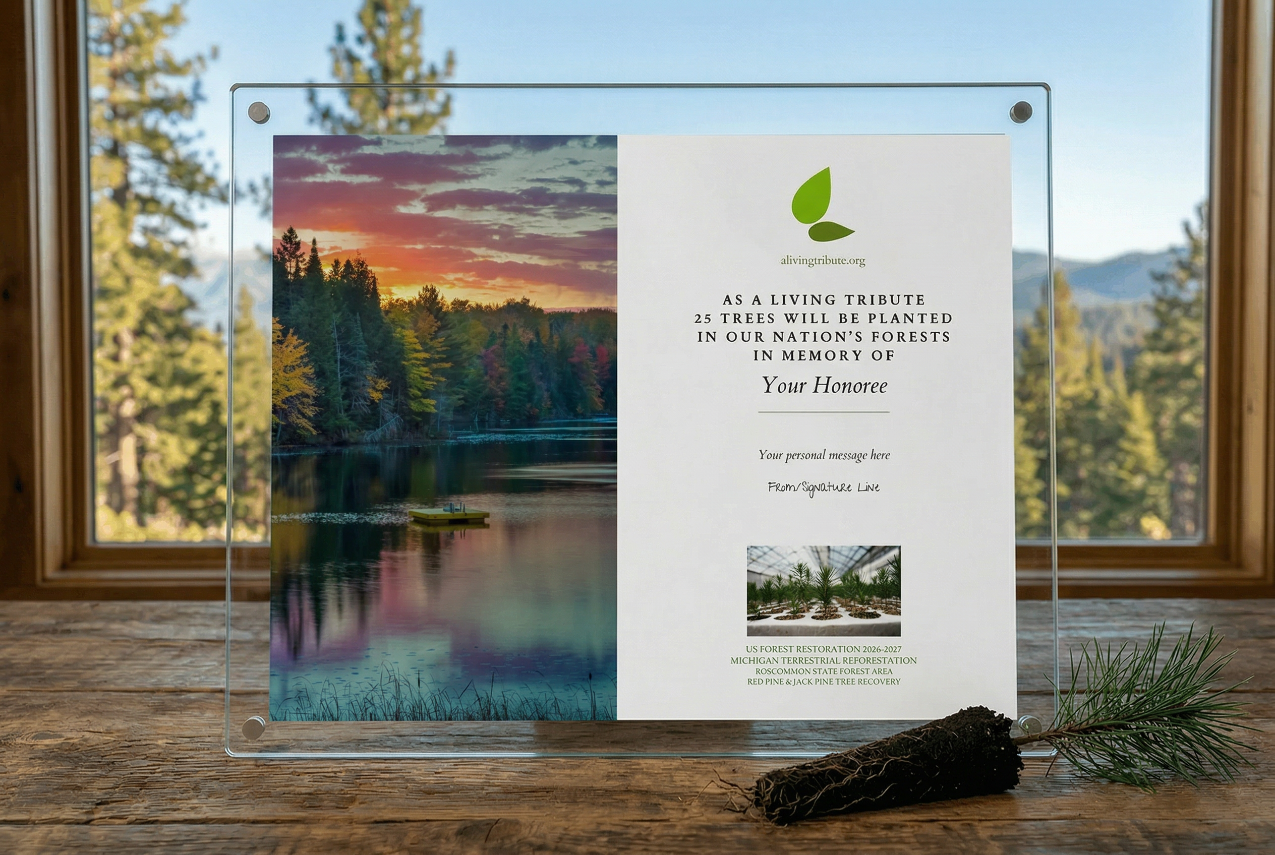Plant-a-Tree Gift with Deluxe Glass Display Frame