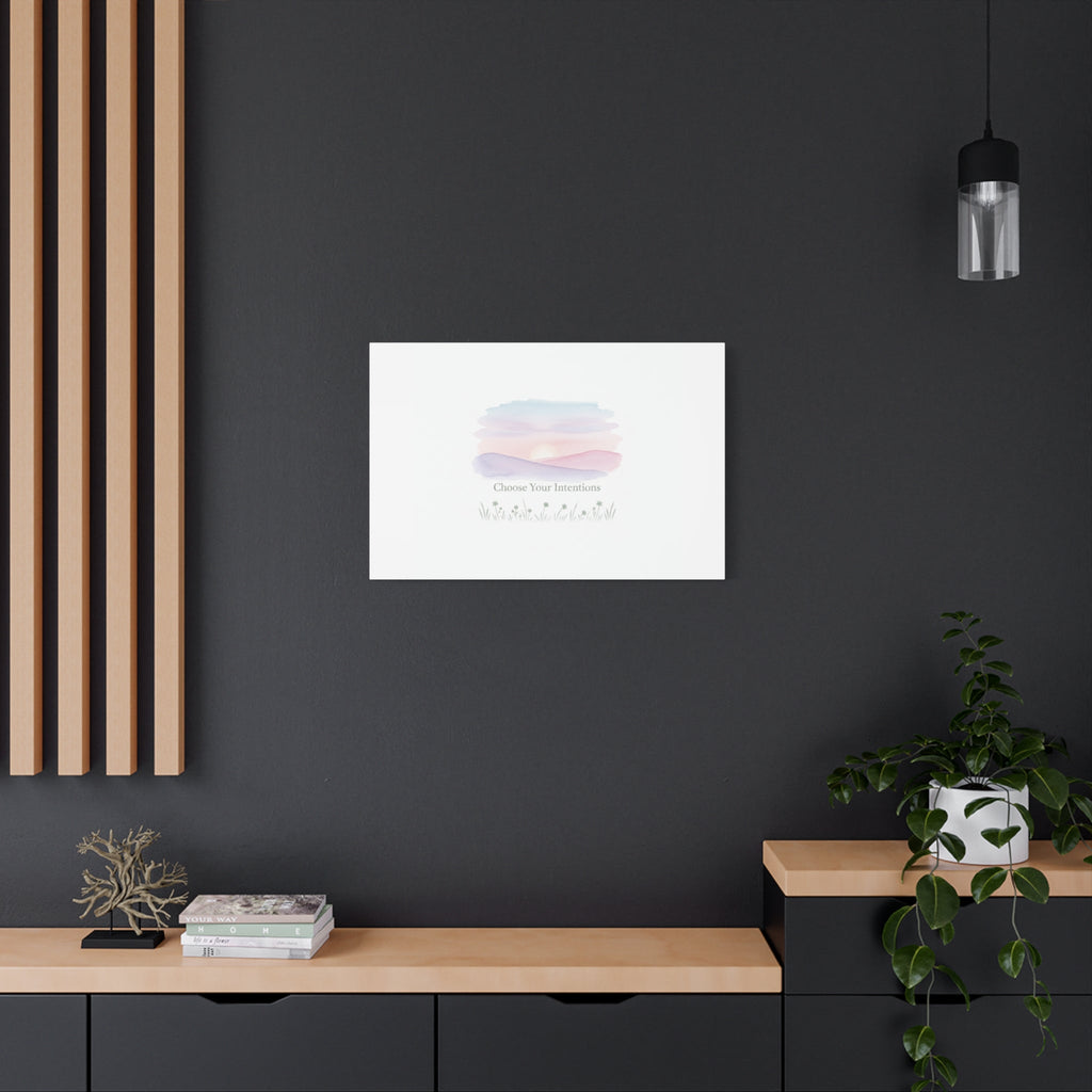 Choose Your Intentions Canvas, soft wellness poster, pastel gradient mindfulness art