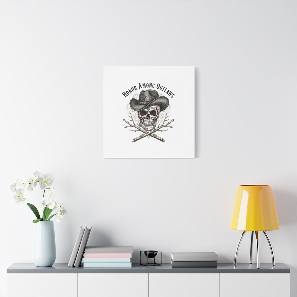 Honor Among Outlaws Canvas | Western Skull Art, Gothic Americana Desert Noir