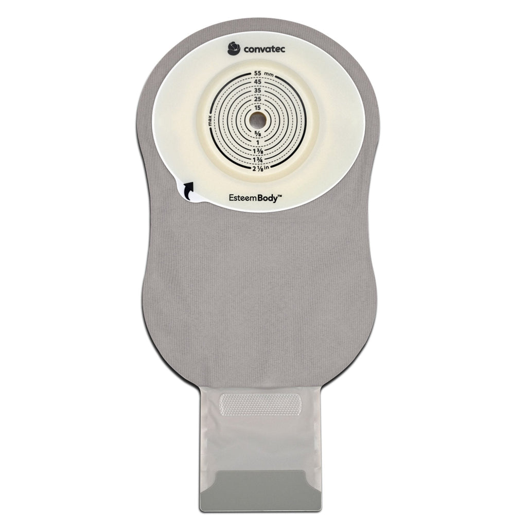 Ostomy Pouch Esteem Body™ One-Piece System 11 Inch Length Convex, Trim To Fit 10 to 35 mm Stoma Drainable 423653
