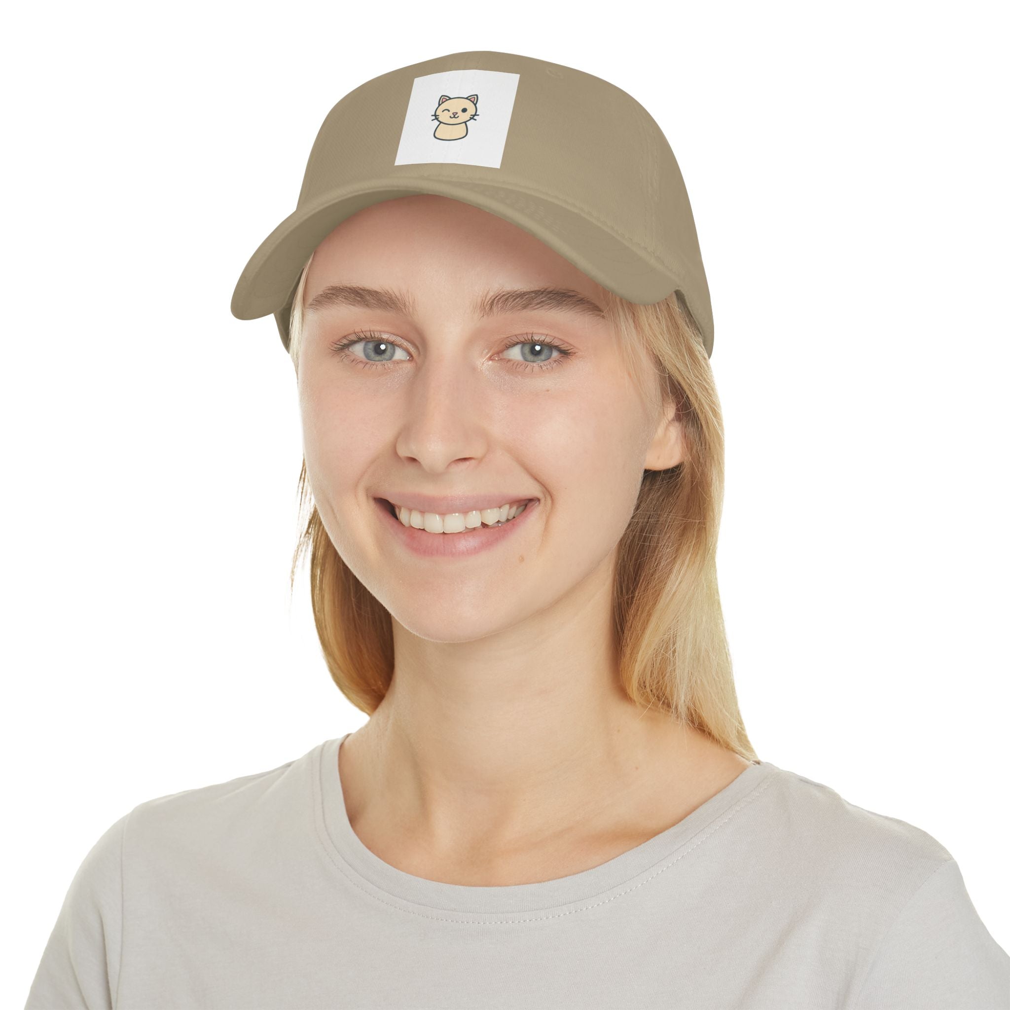 Cute Cat Patch Baseball Cap — Minimalist Kitten Embroidered Hat