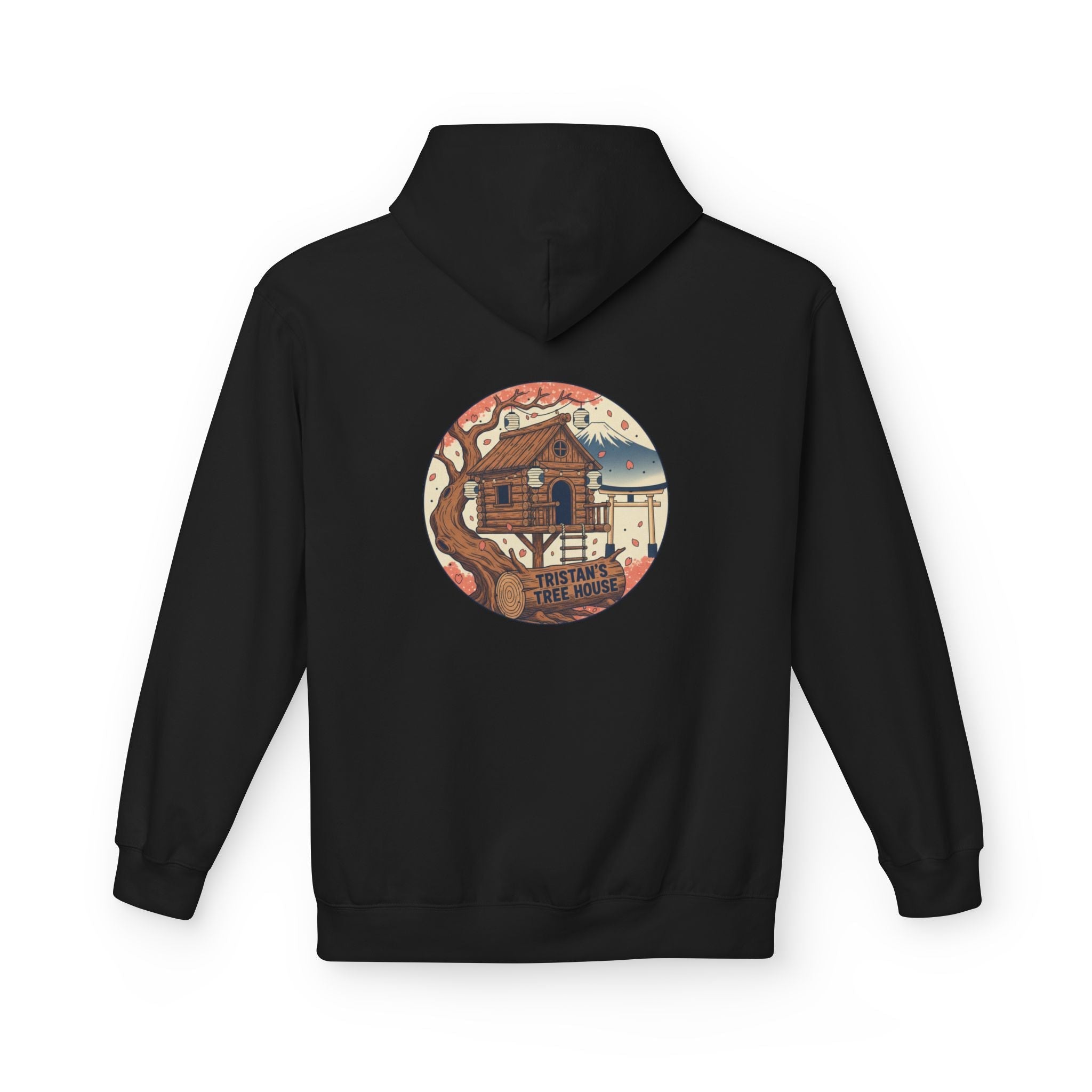 Hoodie — “Love is a Universal Language” Cozy Retro Cabin Graphic Hoodie