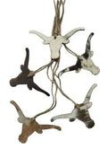 Cowhide Western Leather Christmas Ornament - Steer Head- Sold Individually