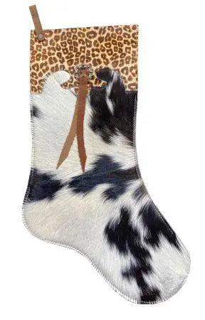 Black and White Cowhide Christmas Stocking – Cheetah Cuff