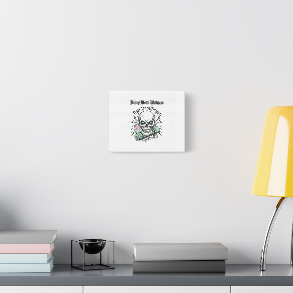 Roar for Self-Care Skull Canvas | heavy metal wellness, gothic wellness quote