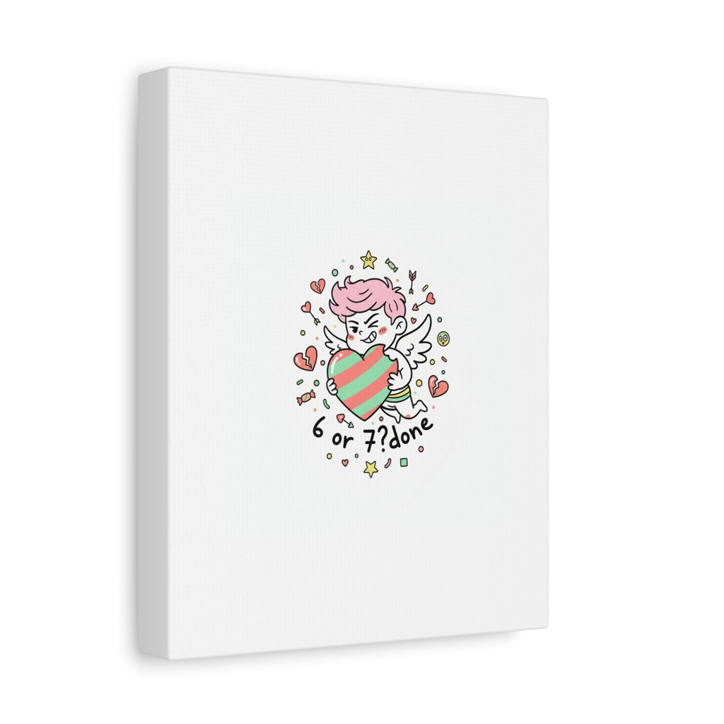Weird Cupid heart illustration Canvas | Weird Valentine, quirky chaotic love