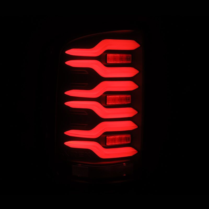 AlphaRex 14-18 GMC Sierra 1500/2500HD/3500HD LUXX-Series LED Tail Lights Blk w/Actv Light & Seq. Sig 630040 *Discontinued