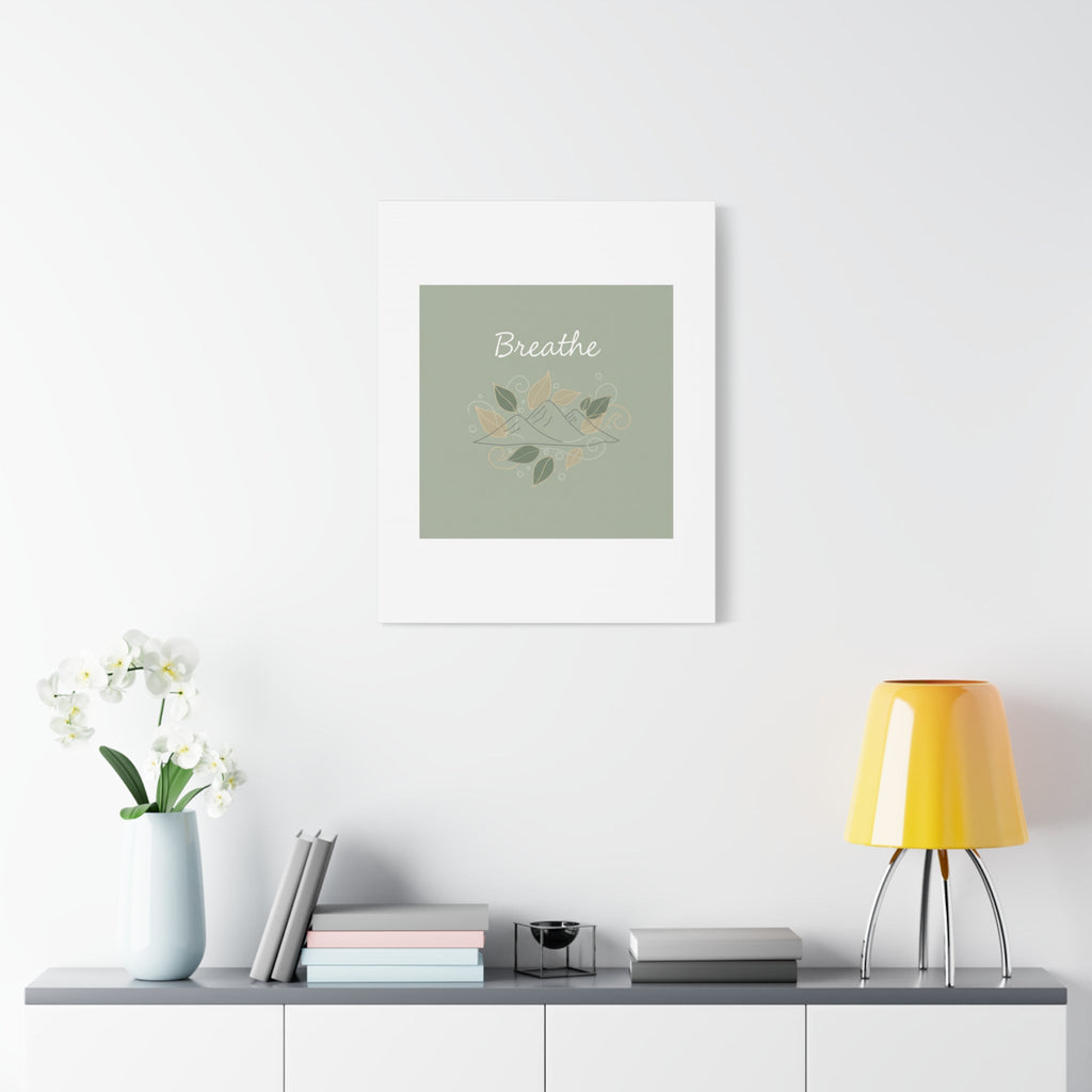 Breathe Mountain Line Canvas | Nature Symbols, Minimal Forest Wall Art