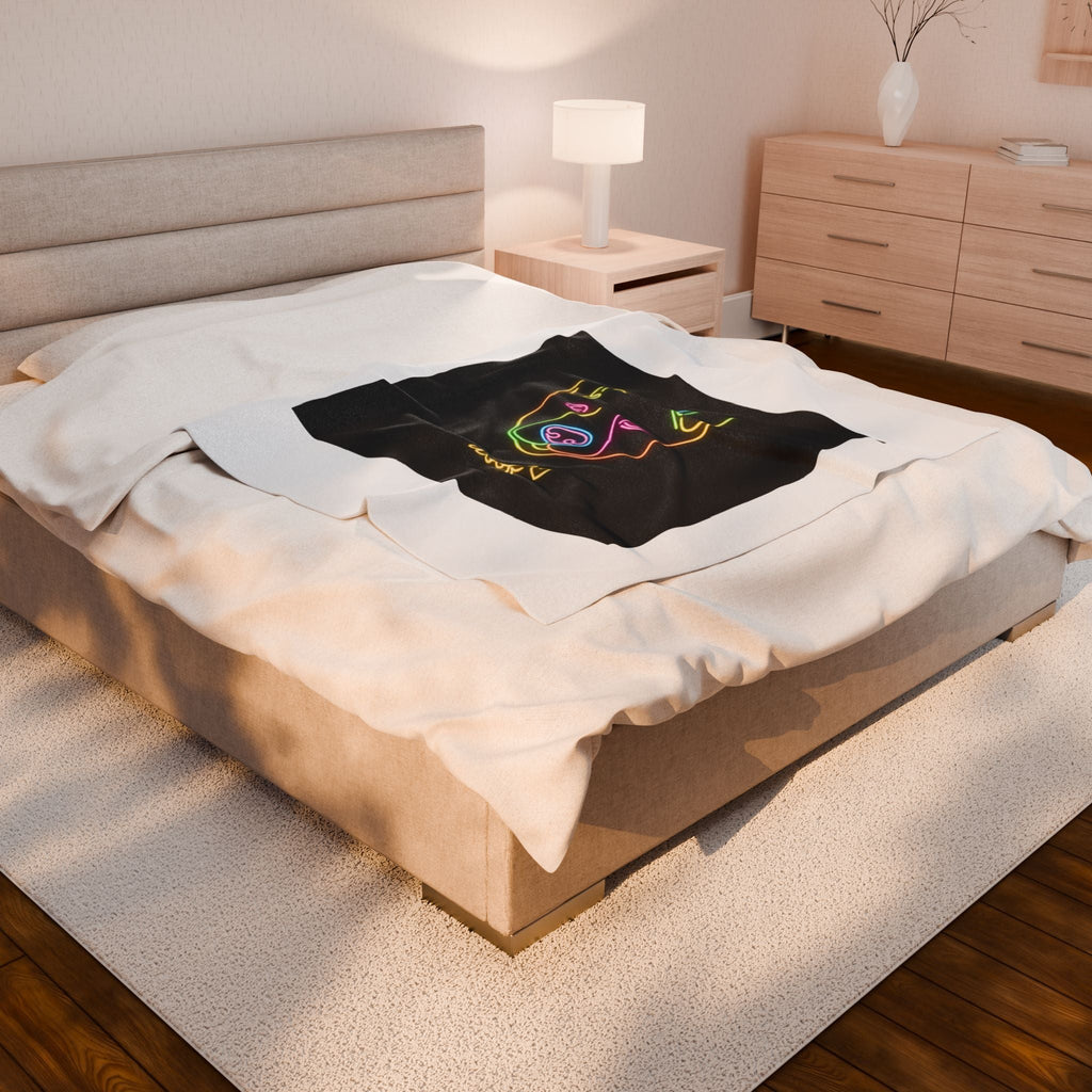 Neon Dog 'woof' Plush Blanket | Office Humor, Meeting Meme