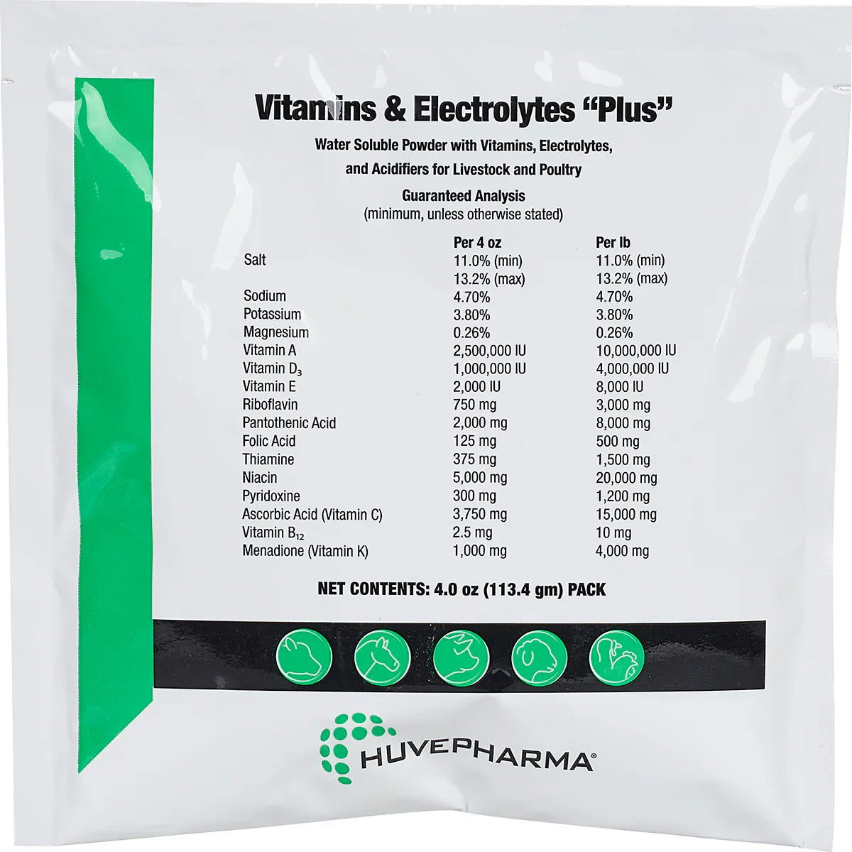 AgriLabs Vitamins & Electrolytes Plus for Cattle Swine Horses Poultry Animals 4 oz.