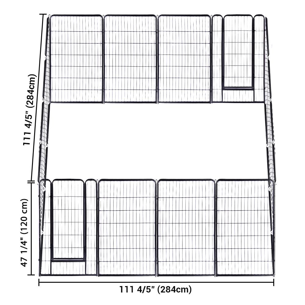 Yescom Heavy Duty Dog Playpen 48" Tall 16-Panel Puppy Pen Metal
