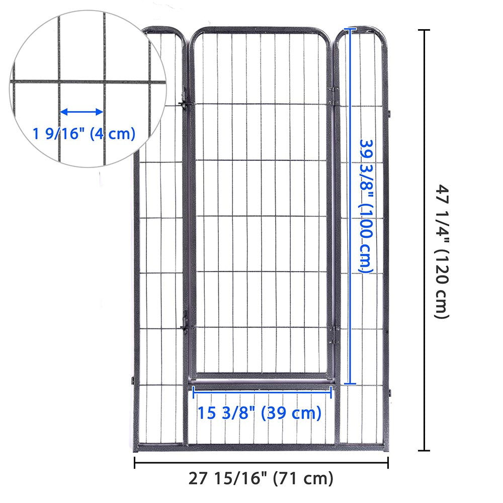 Yescom Heavy Duty Dog Playpen 48" Tall 24-Panel Puppy Pen Metal