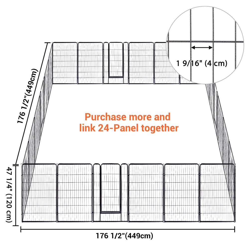 Yescom Heavy Duty Dog Playpen 48" Tall 12-Panel Puppy Pen Metal