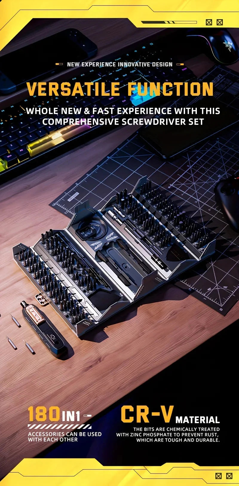 180 in 1 Precision Manual Multifunctional Screwdriver Set Magnetic Phillips Bits Mobile iPhone & PC & Glasses Repair Tool Gift - PhishStones Products