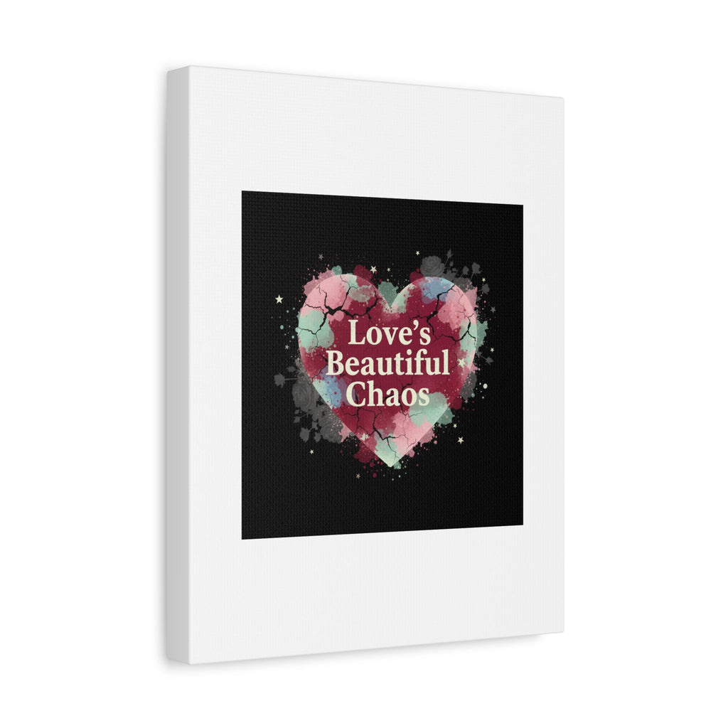 Love's Beautiful Chaos Canvas Print | Soft Grunge Hearts, Distressed Heart Art