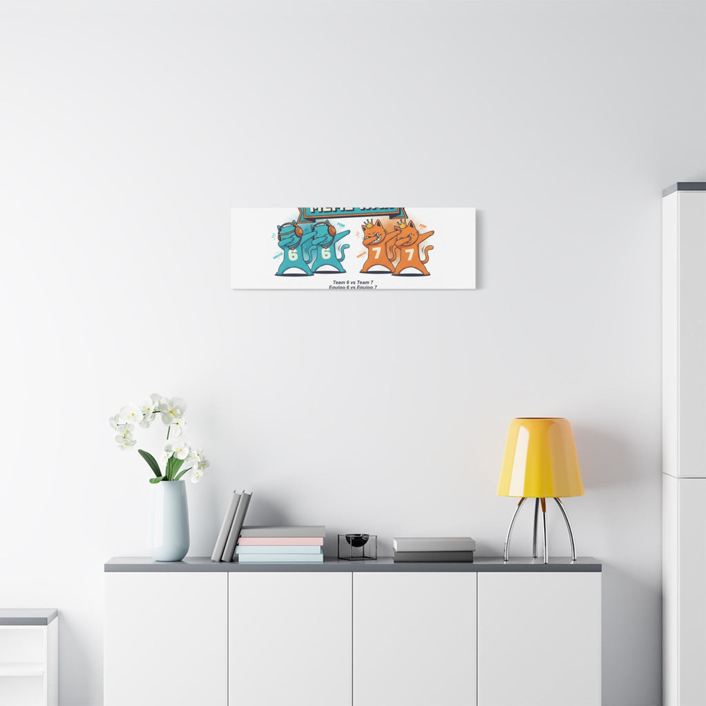Meme War: Six vs. Seven Canvas Wall Art