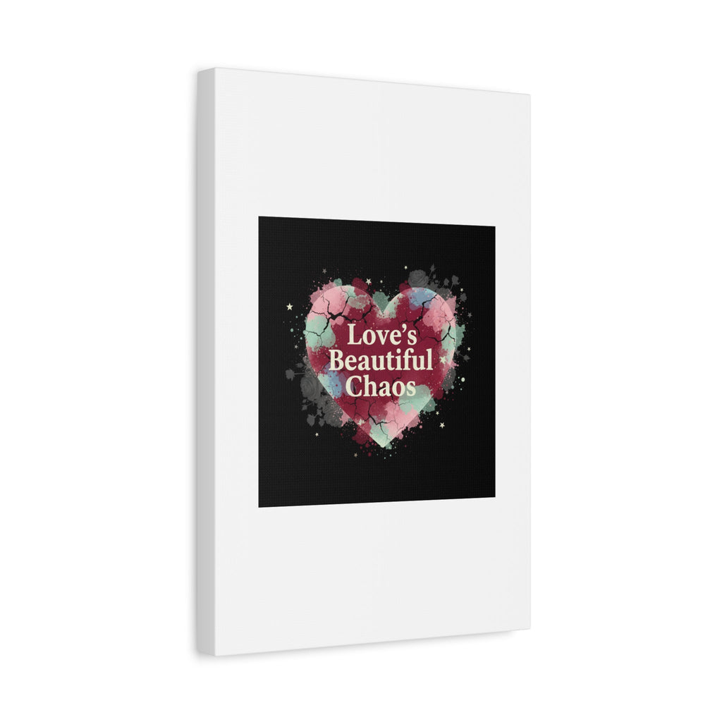 Love's Beautiful Chaos Canvas Print | Soft Grunge Hearts, Distressed Heart Art