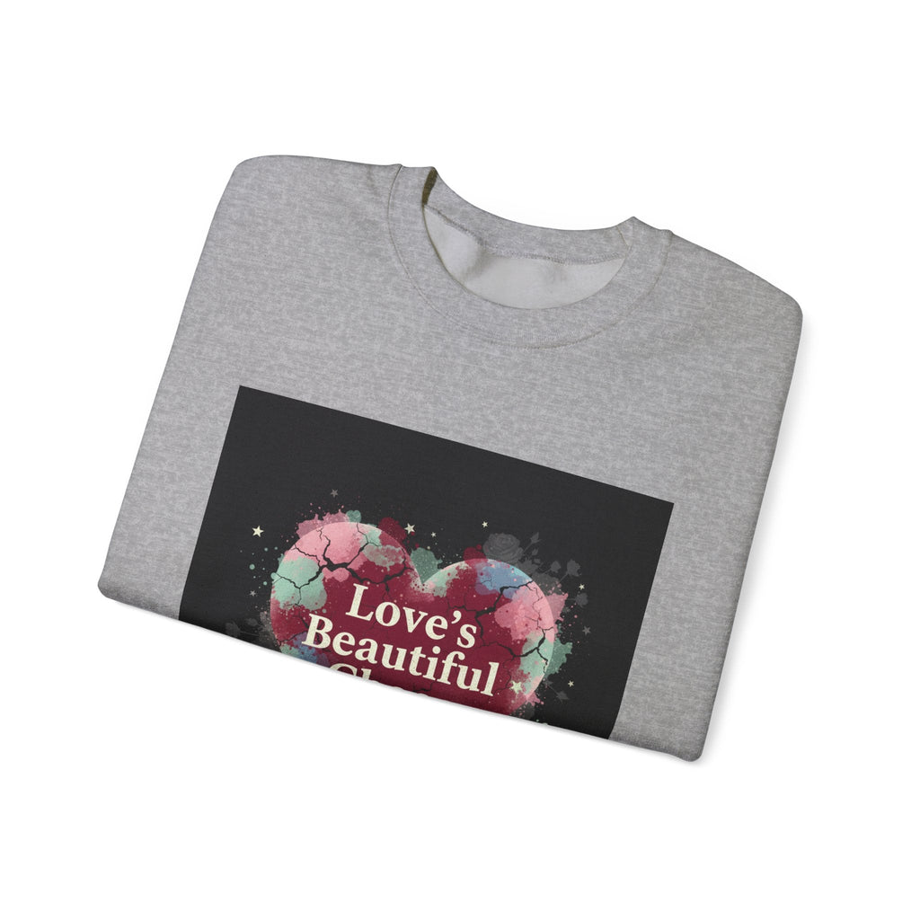 Love's Beautiful Chaos Sweatshirt | soft grunge heart, distressed collage